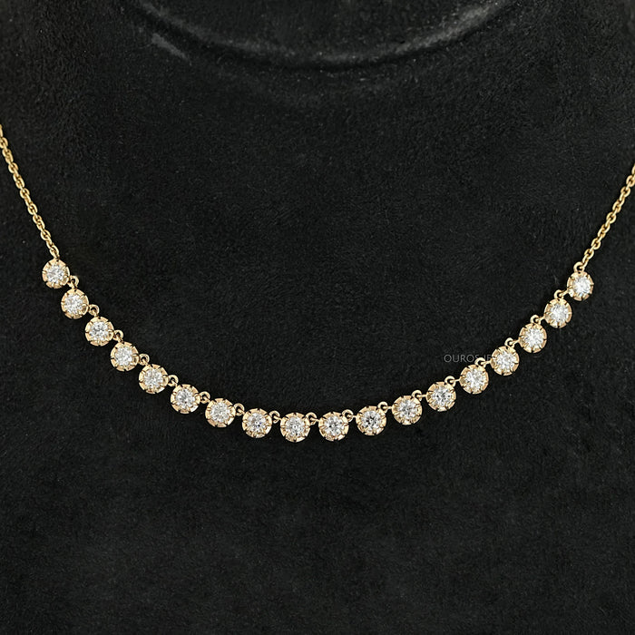 Old European Round Lab Grown Diamond Necklace