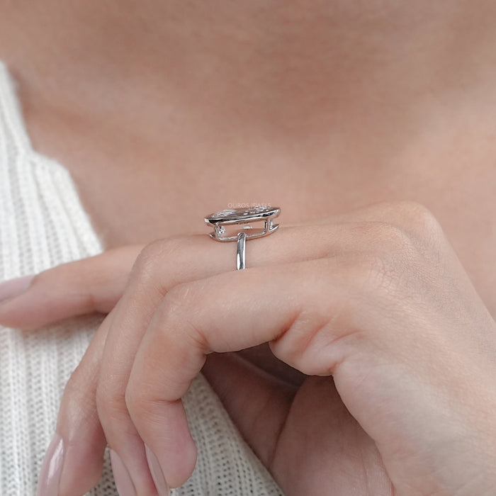 Old Mine Cushion Cut Bezel Set Solitaire Engagement Ring