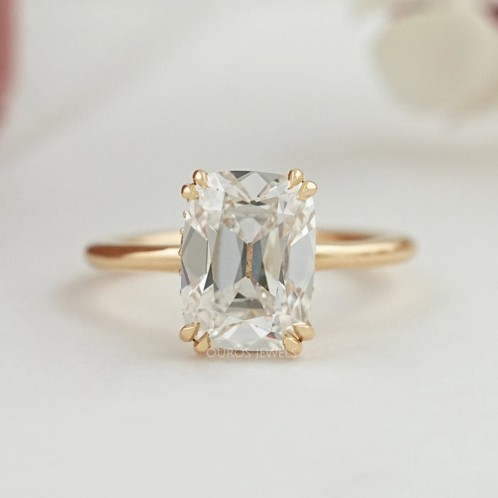 Old Mine Cushion Lab Diamond Solitaire Ring