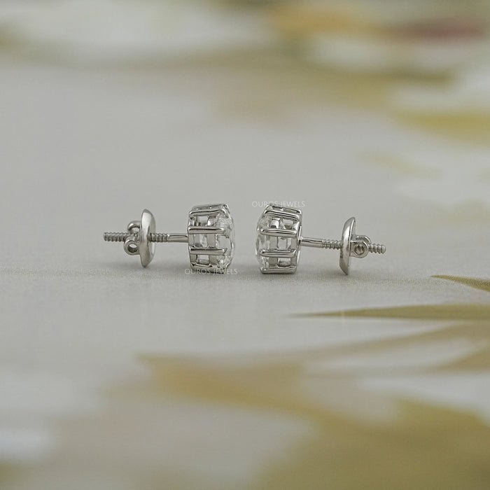 Old Mine Cushion Cut Lab Diamond Stud Earrings