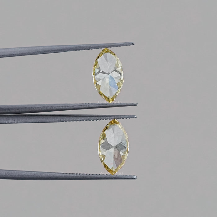 Old Mine Marquise Cut Lab Grown Diamond - Fancy Intense Yellow