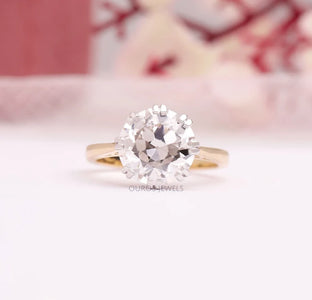 old european round diamond solitaire ring 