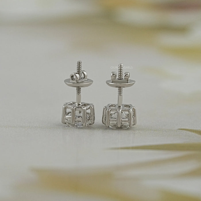 Old Mine Cushion Cut Lab Diamond Stud Earrings