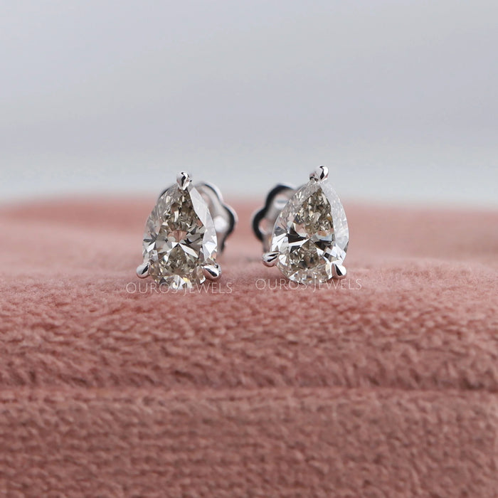 Olive  Pear Diamond  Stud Earrings