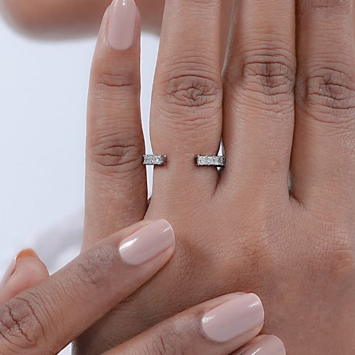 Open Cuff Princess Lab Diamond Eternity Band