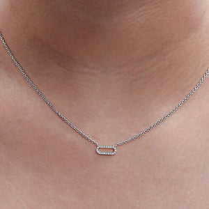 Diamond Open Rectangular Link Pendant