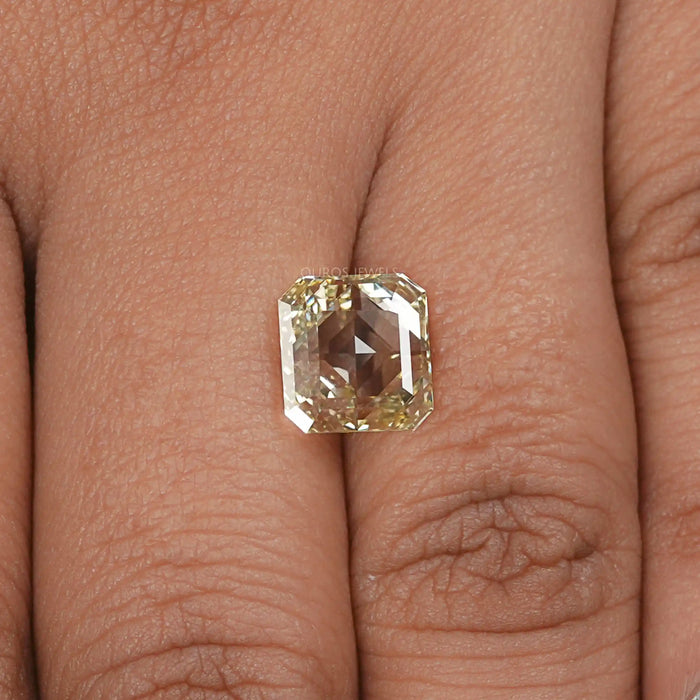 Yellow Radiant Cut Diamond on Hand