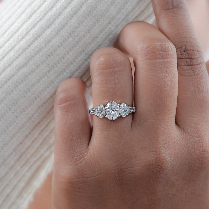 Five Stone Oval Lab Diamond Engagement Ring