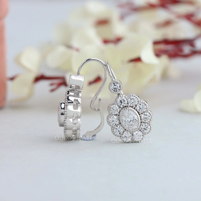 Ovale Form Tropfen Baumein Ohrringe