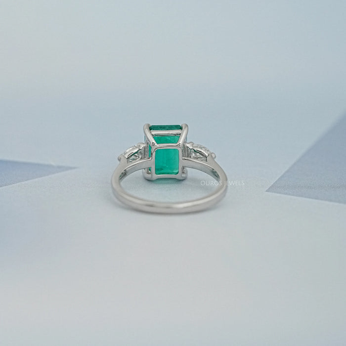 Emerald Gemstone Three Stone Ring