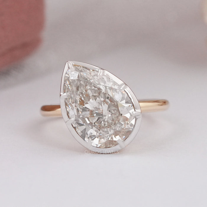 Pear Lab Diamond Button Back Ring