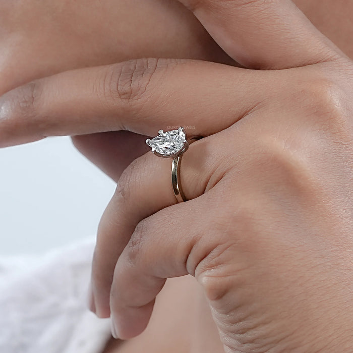 Birnenförmiger Solitär Diamantring aus dem Labor