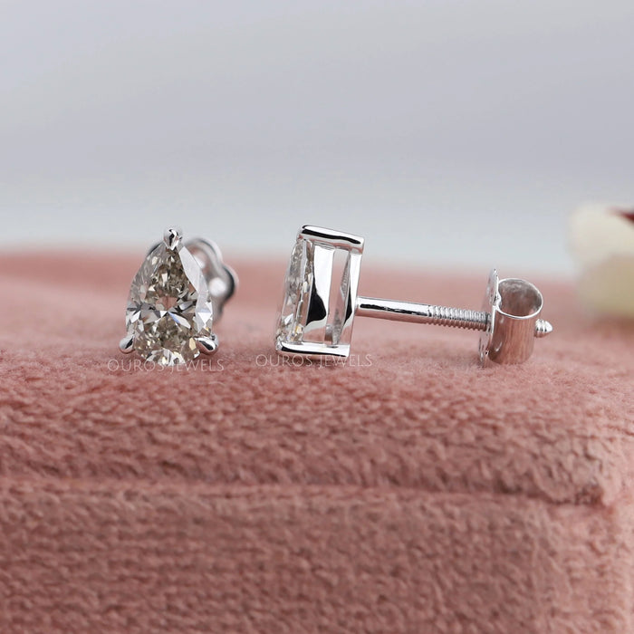 Olive  Pear Diamond  Stud Earrings