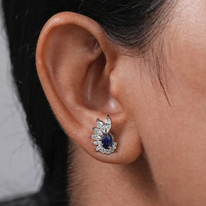 pear cut sapphire screw back earrings 