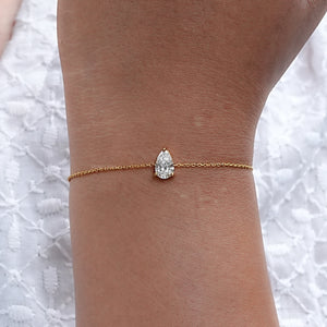 Pear Cut Lab Grown Diamond Solitaire Bracelet