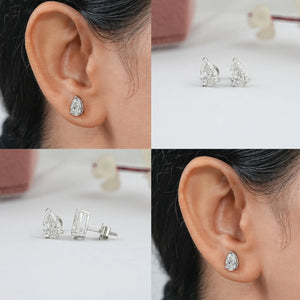 Pear Cut  Lab Diamond  Stud  Earrings