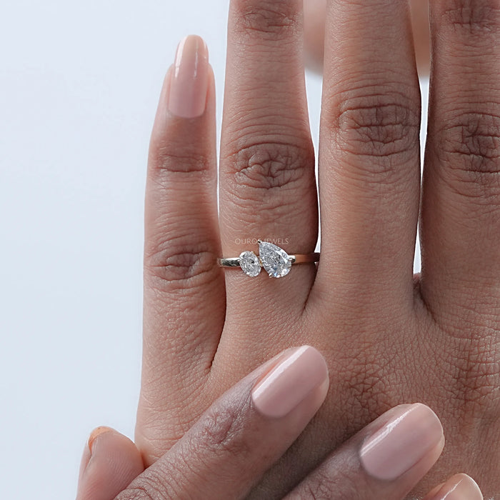 Oval And Pear Lab Diamond Toi Et Moi Ring
