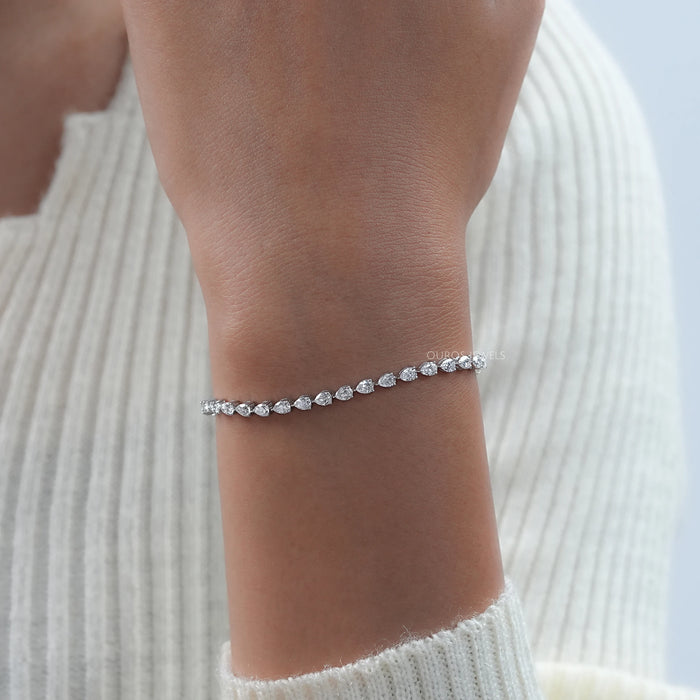 Pear Diamond Tennis Bracelet - East West Set