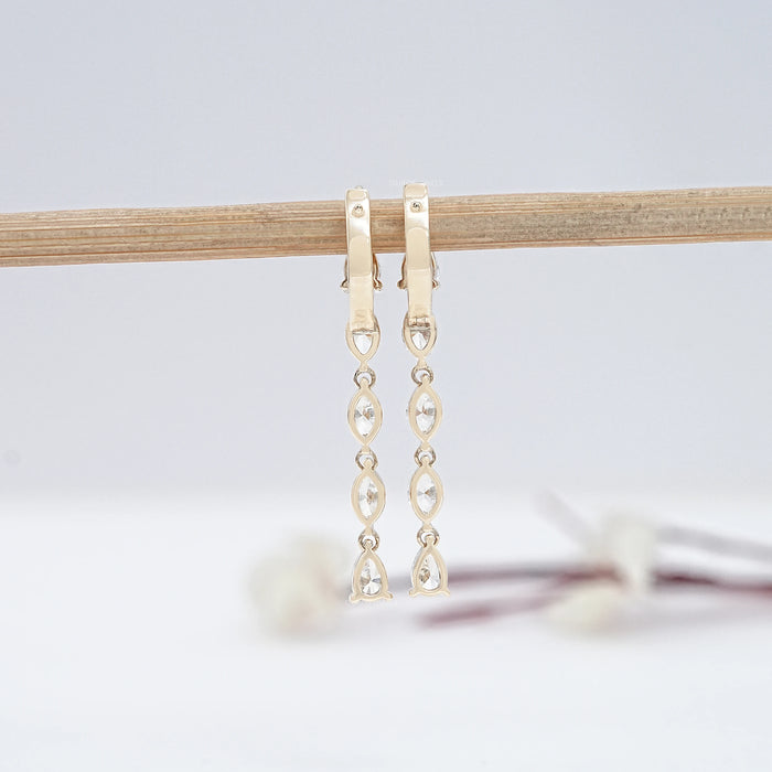 Birne Marquise Schliff Labor Diamant Ohrringe 