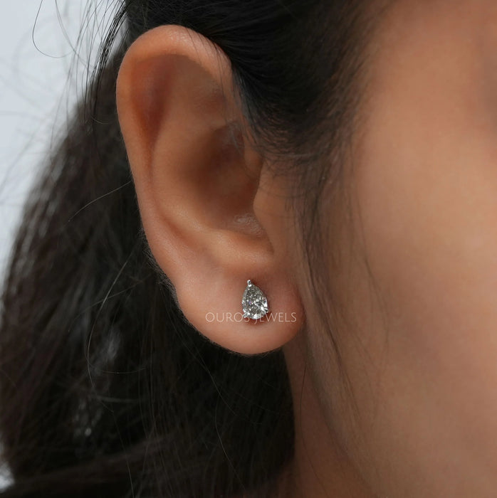 Olive  Pear Diamond  Stud Earrings