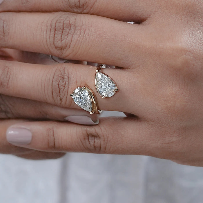 Pear Lab Diamond Toi Et Moi Engagement Ring