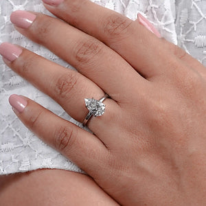 Pear Cut Diamond Solitaire Engagement Ring