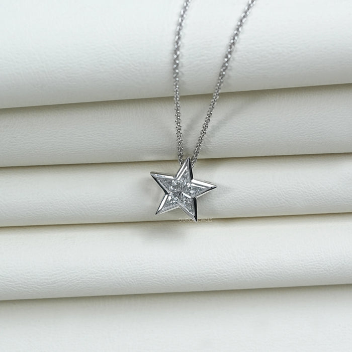 Pie Cut Diamond Star Shape Pendant