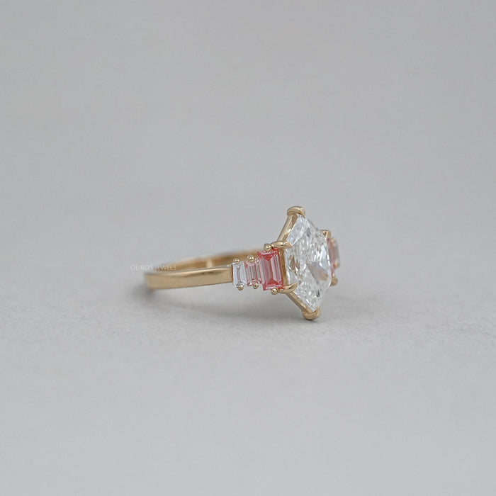 Niederlandischer Marquise Baguetteschliff Diamantring
