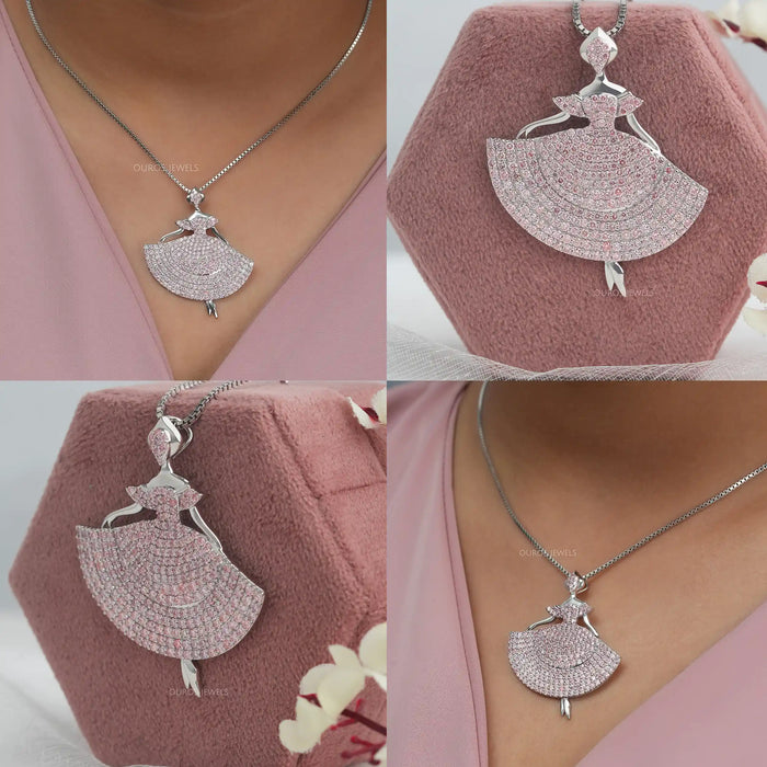 [Pink Barbie Diamond Pendant]-[Ouros Jewels]