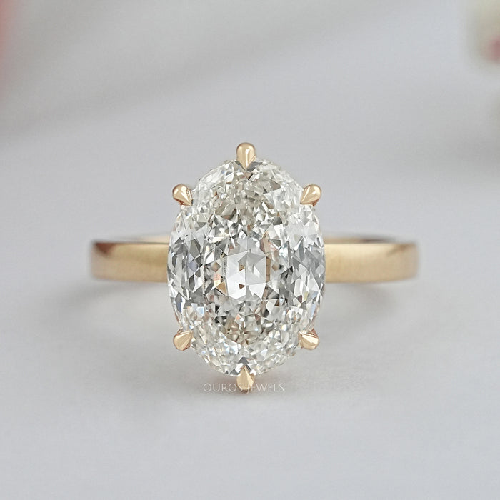 Portuguese Oval Cut Lab Grown Engagement Ring