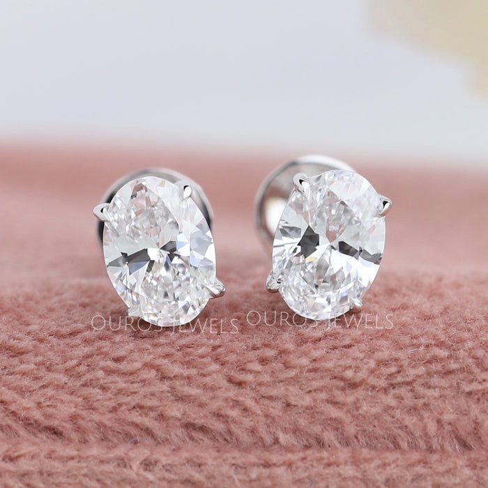 Oval Cut Lab Diamond Stud Earrings