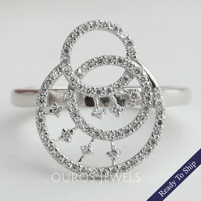 Round Diamond Circle Wedding  Ring