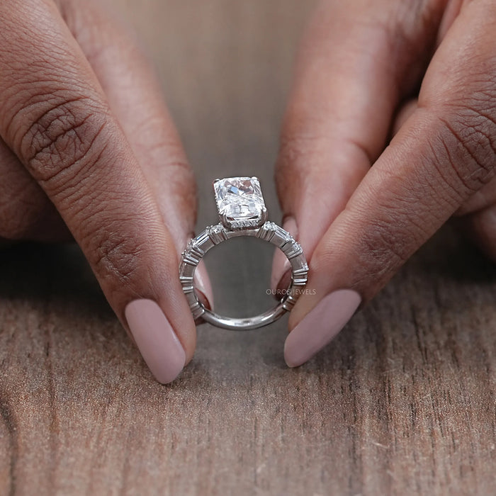 Radiant Cut Lab Diamond Engagement Ring