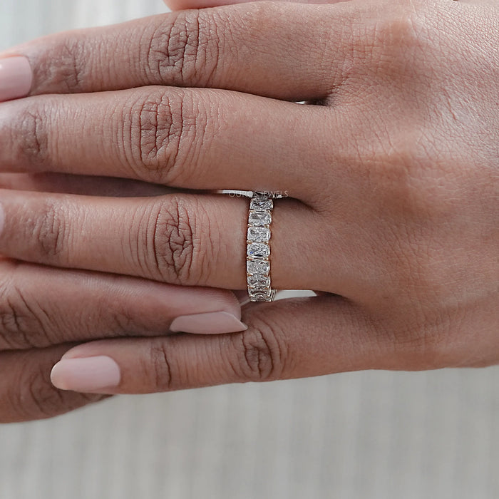 Radiant Cut Lab Grown Diamond  Eternity Wedding Band