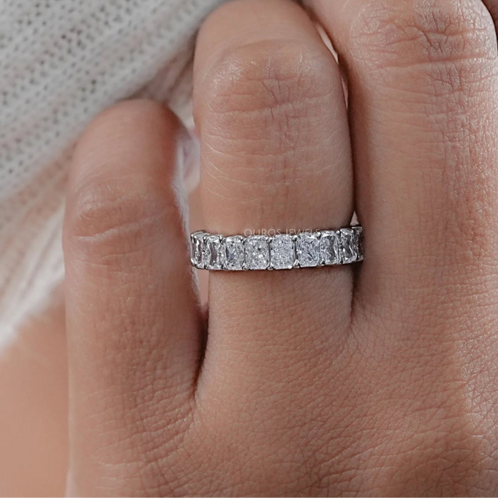 Radiant Cut Lab Grown Diamond Eternity Anniversary Band