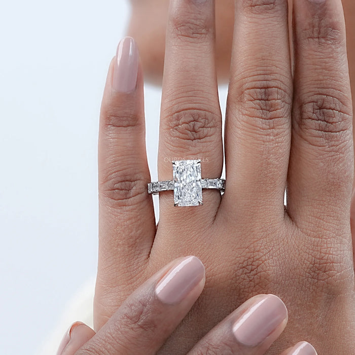 Radiant Cut Lab Diamond Engagement Ring