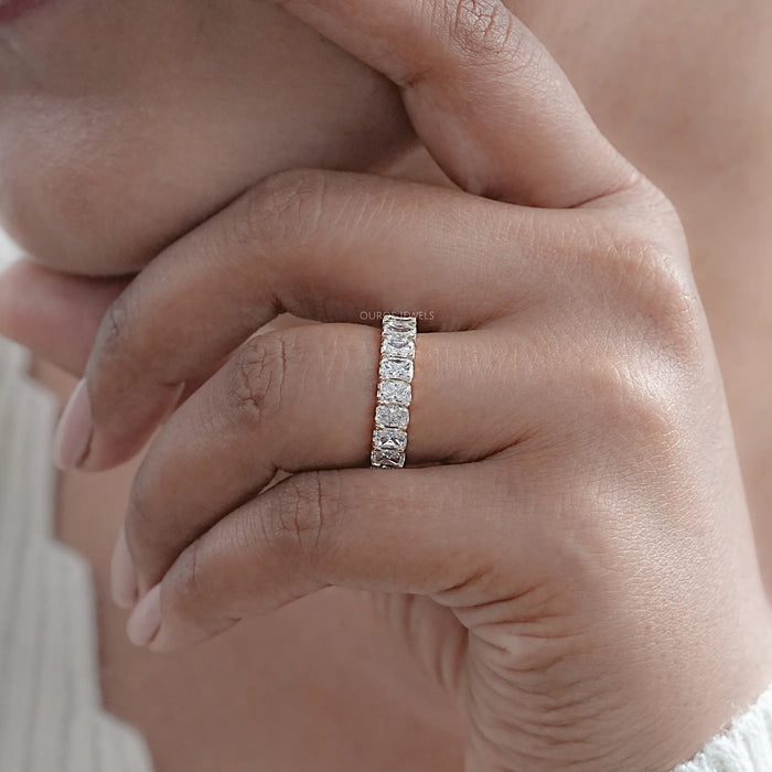 Radiant Cut Lab Grown Diamond  Eternity Wedding Band