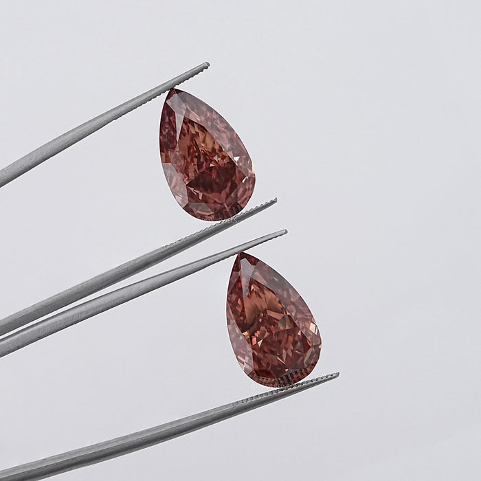 Rediesh Pink Pear Lab Diamond Matching Pair