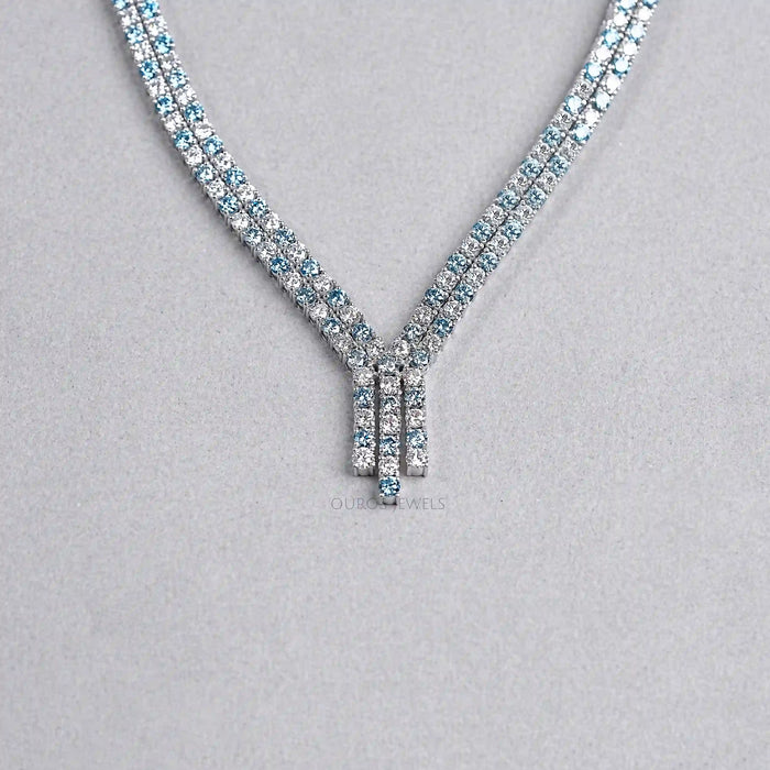 Round Cut Diamond Crystal Bridal Necklace