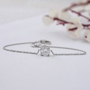 Solitaire Round Cut Diamond Chain Bracelet