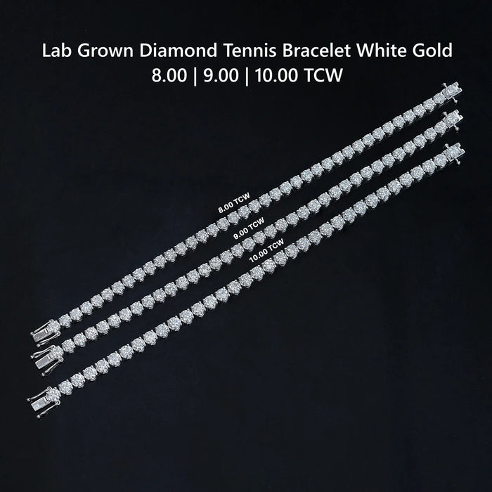Round Shape Lab Grown Diamond Bracelet with 8.00 | 9.00 | 10.00 TCW