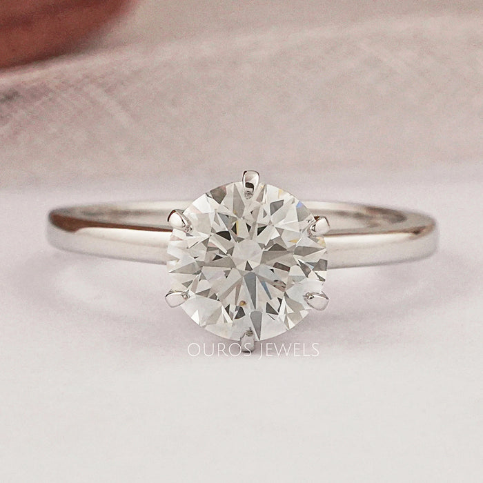 IGI Certified Round Lab Grown Diamond Solitaire Engagement Ring