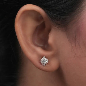 Round Cluster Diamond Stud Earrings