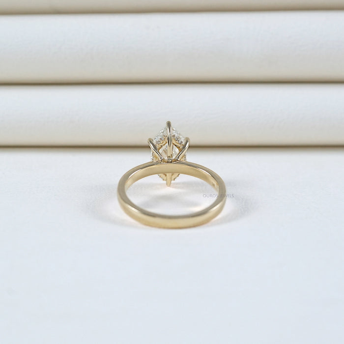 back view of dutch marquise cut diamond hidden halo engagement ring