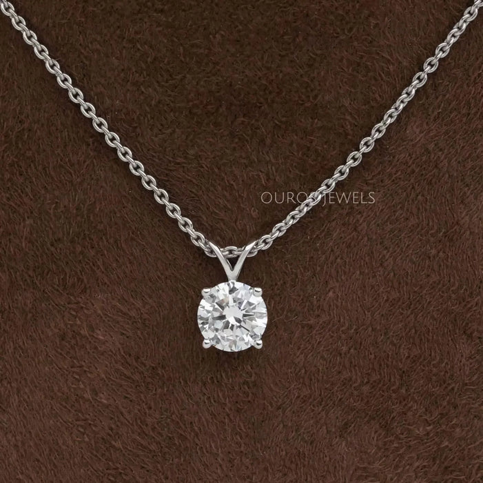 Round Lab Grown Diamond Bail Pendant