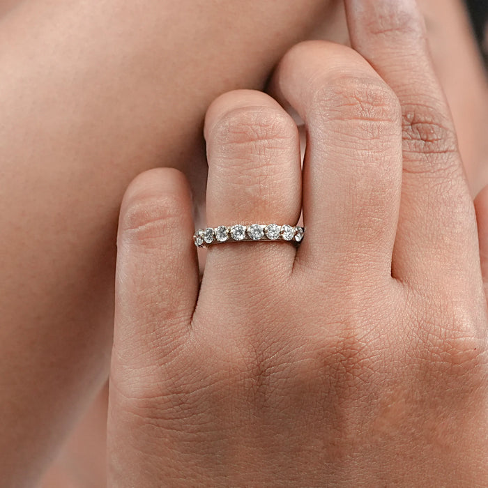 Round Diamond Hidden Eternity Wedding Band
