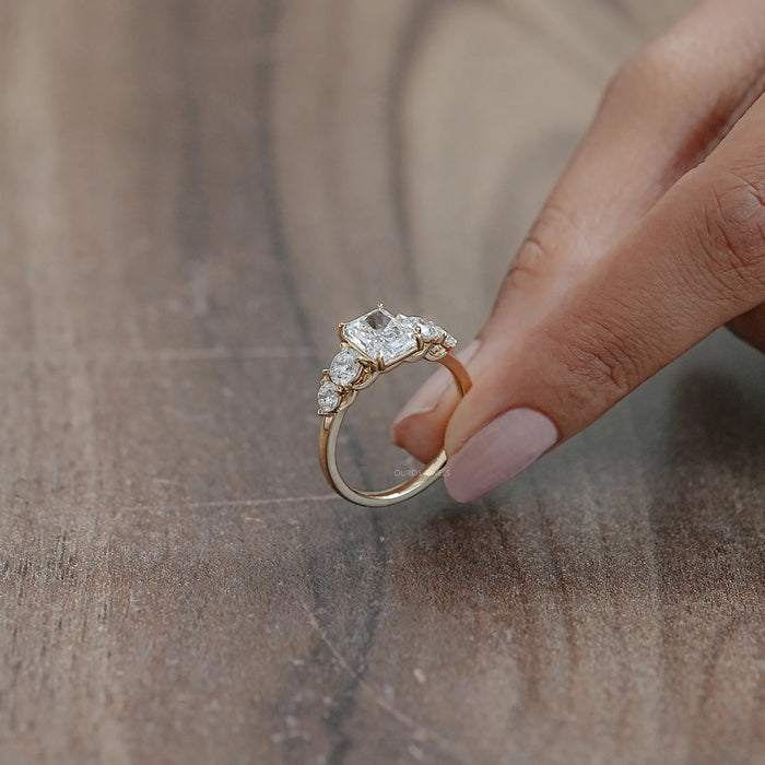 Radiant Lab Grown Diamond Five stone Engagement Ring