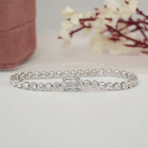 Round Cut Lab Grown Diamond Bezel Set Tennis Bracelet