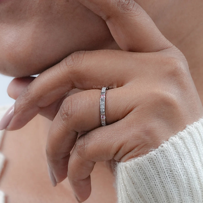 Round Cut Lab Diamond Stacking Band