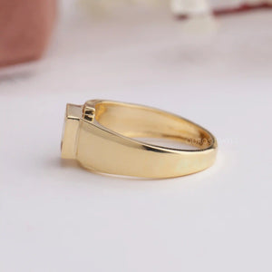 yellow gold round diamond ring for men